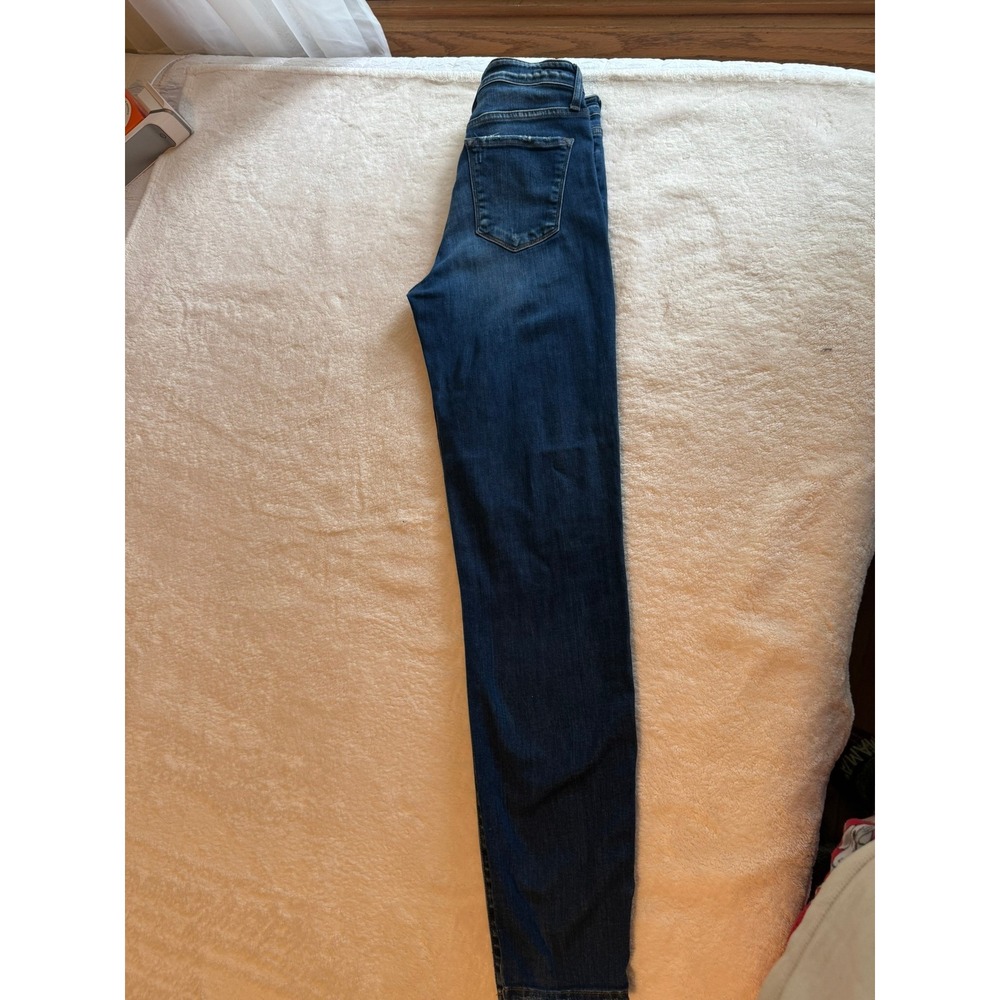 Flying Monkey Mid Rise Skinny Jeans Dark Wash Button Fly Blue Denim Y3543L 28